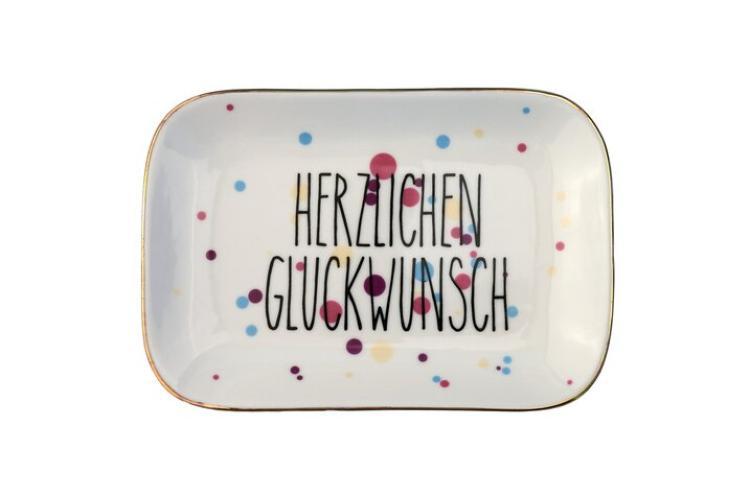 Gift Company Love Plates, Deko-Teller, M, Herzlichen Glückwunsch, 1124901001