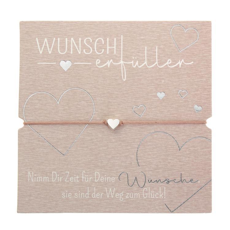Armband Wunscherfüller 'Herz' rosa/silber, 605973