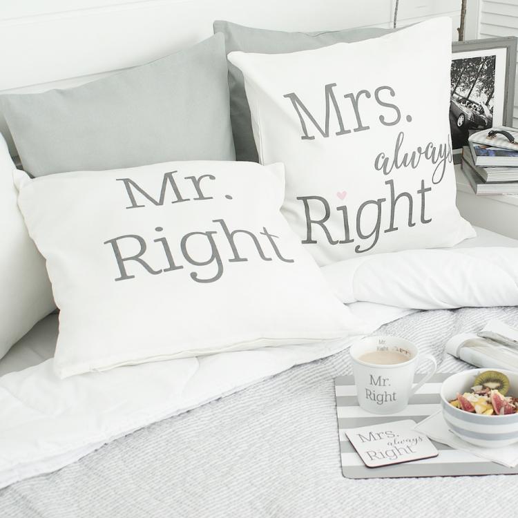 Kissenhülle MRS. ALWAYS RIGHT WHITE CC5445W