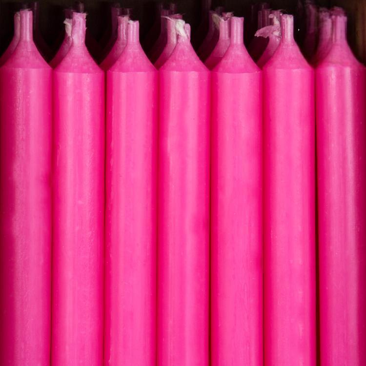 Kerzenfarm, 10x Stabkerze 110x13mm, pink 010708b