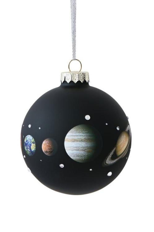 Gift Company Hänger Weihnachtskugel , Planeten, schwarz, Glas, 1042101002