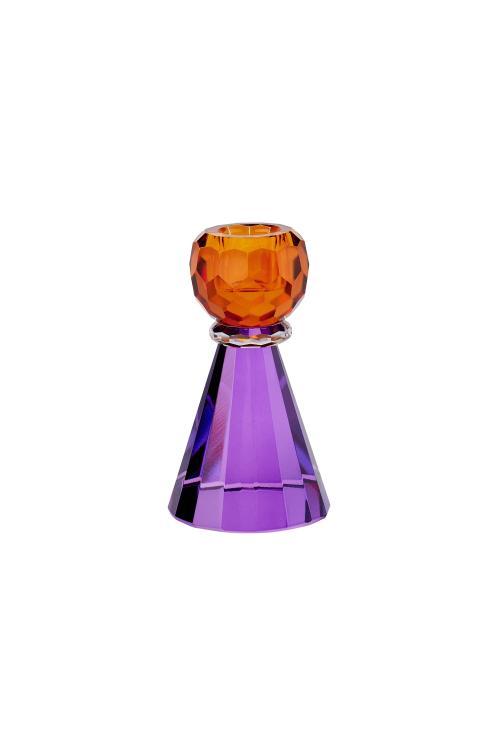 Sari, Kristallglas Kerzenhalter 11,5 cm Kugel orange/lila, 1093701011