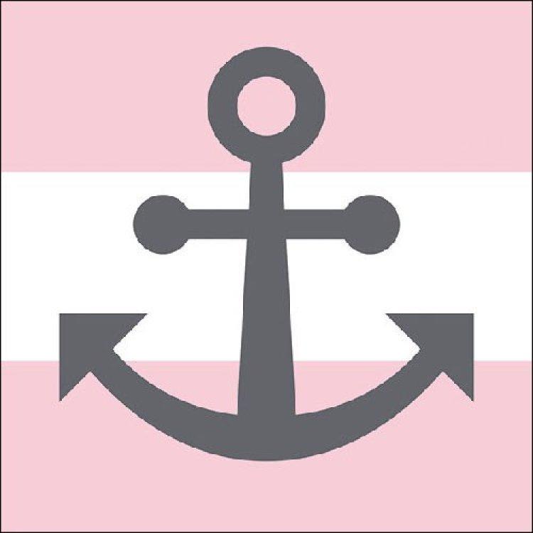 Ambiente Servietten Anchor Away pink, Anker 33x33, 20 Stück