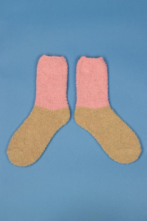 Powder Fluffy Slipper Socks, Candy/stone, SOC463 