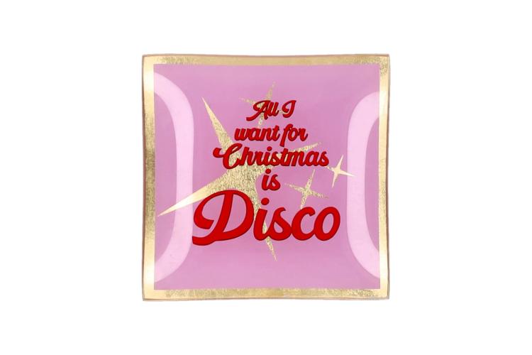 Gift Company Love Plates eckig, M, All I want for Christmas is Disco