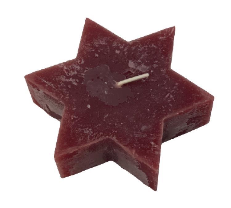 Rustic Star, 9x4 cm, Rubin red