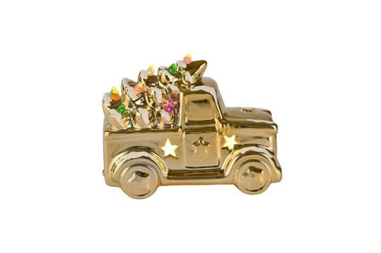 Gift Company Luce, Truck mit LED, Porzellan, gold 1141501021