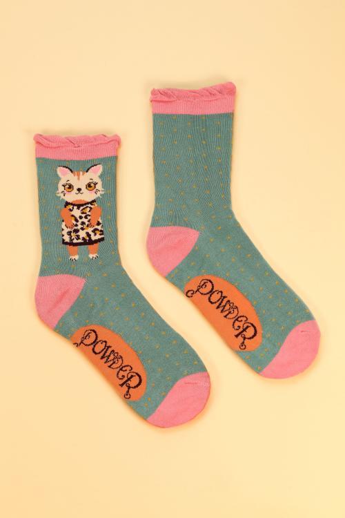 Powder Ladies Ankle Socks Pretty Kitty, SOC493 