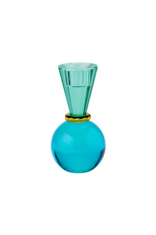 Sari, Kristallglas Kerzenhalter 13,5 cm Kugel/Konus, grün/blau, 1093801008