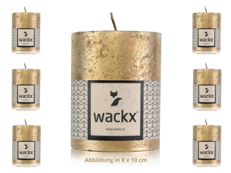 Wackx Rustic Cylinderkerzen, Gold, diverse Größen