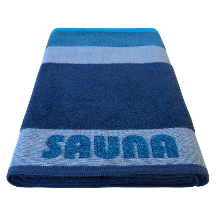 Mega-Saunatuch  Sauna Stripe blau, 100x200 cm