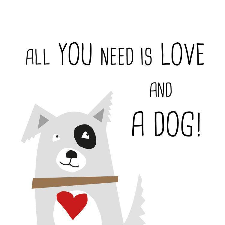Servietten 'All You Need Is Love And A Dog' 33x33, 1333021