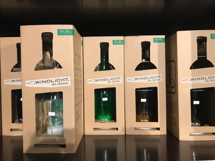 Flaschenwindlicht, 0,7l Whiskyflasche, transparent