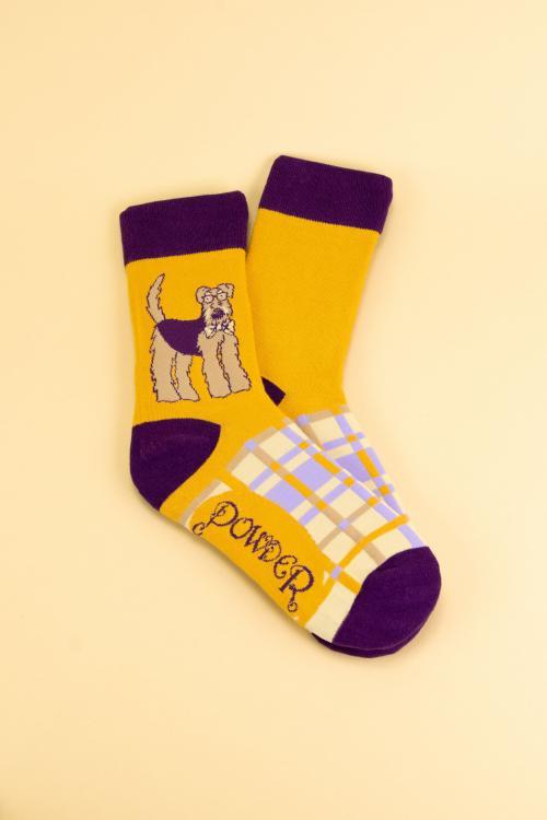 Powder Men´s Airedale Socks Dog-Design gelb, MSOC49