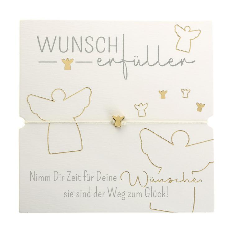 Armband Wunscherfüller 'Schutzengel' weiss/gold, 605994