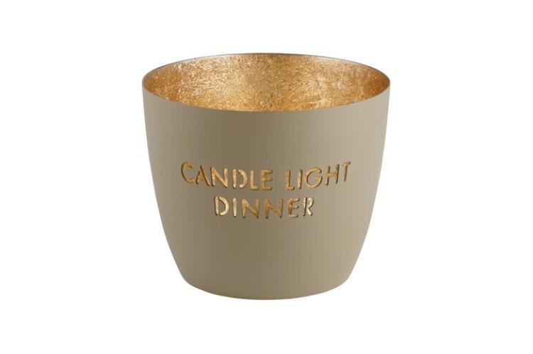 Madras Windlicht M Candle light dinner sandstone/Gold, 1100904029