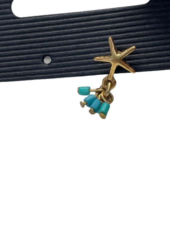Ohrring 04585 G, Ohrring mit einem Seestern und türkisen Perlen Anhängern