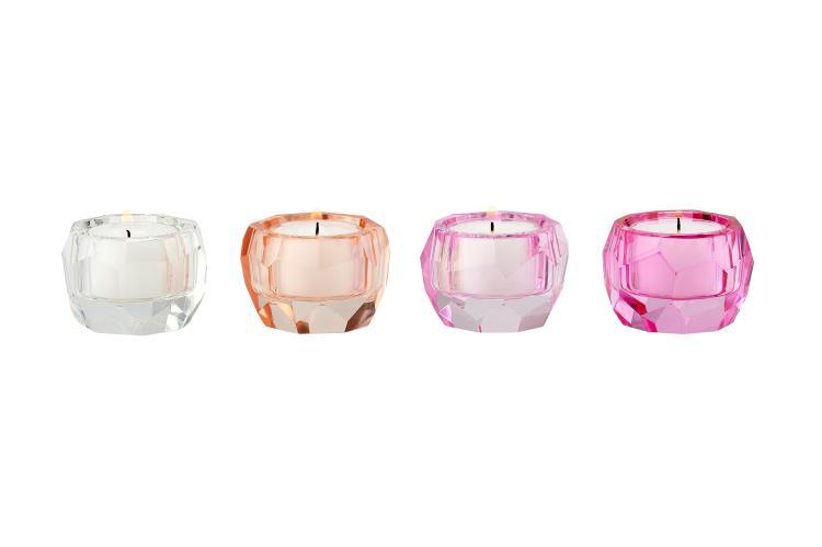 Palisades, Kristallglas, 4er Set, transparent/rosa/pink/apricot, 1054303012