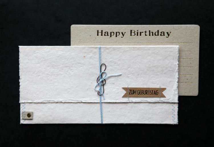 Papierpost Karte 'Zum Geburtstag', Notenschlüssel, 10320