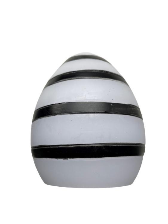 Deluxe LED-Osterei, weiß mit schwarzen Streifen, RF-P-0002