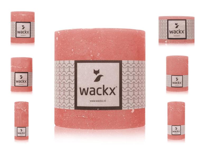 Wackx Rustic Cylinderkerzen, Coral, diverse Größen