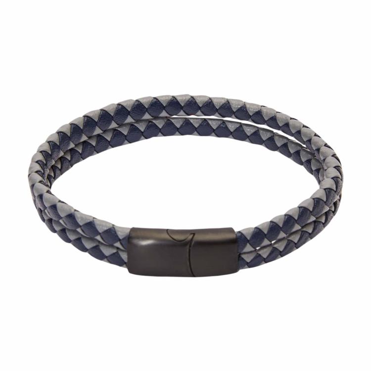 HCA VIRO Armband, Leder doppelt - blau, 607154