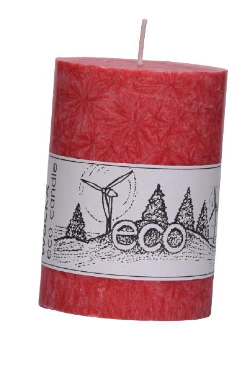 Eco Crystal Blockkerze, 7x10cm, red