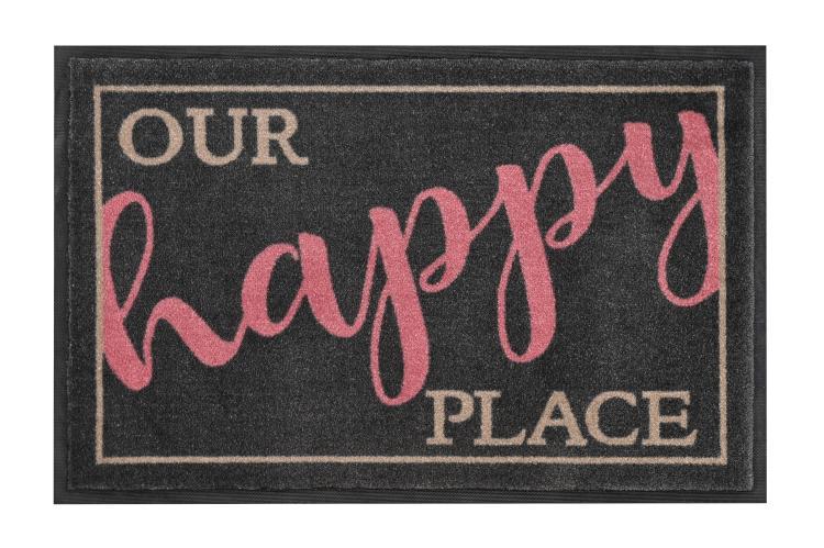 Gift Company Waschbare Fußmatte 'Our Happy Place' grau, 1022301004