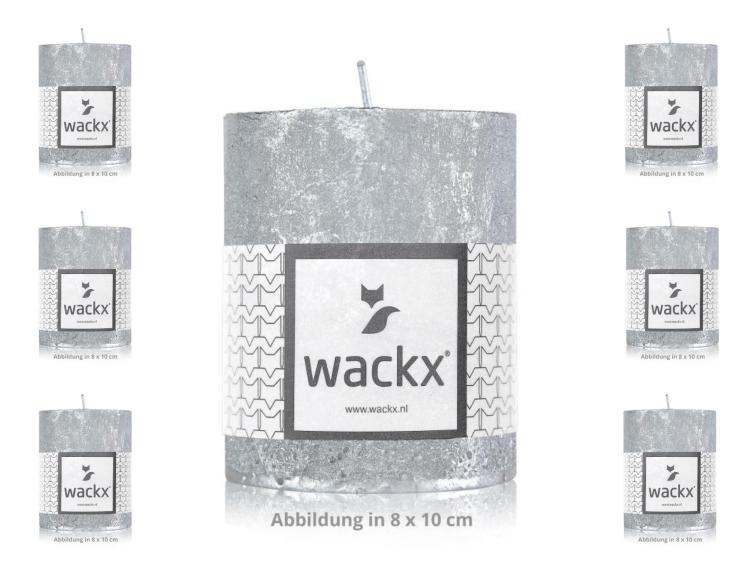 Wackx Rustic Cylinderkerzen, Silver, diverse Größen