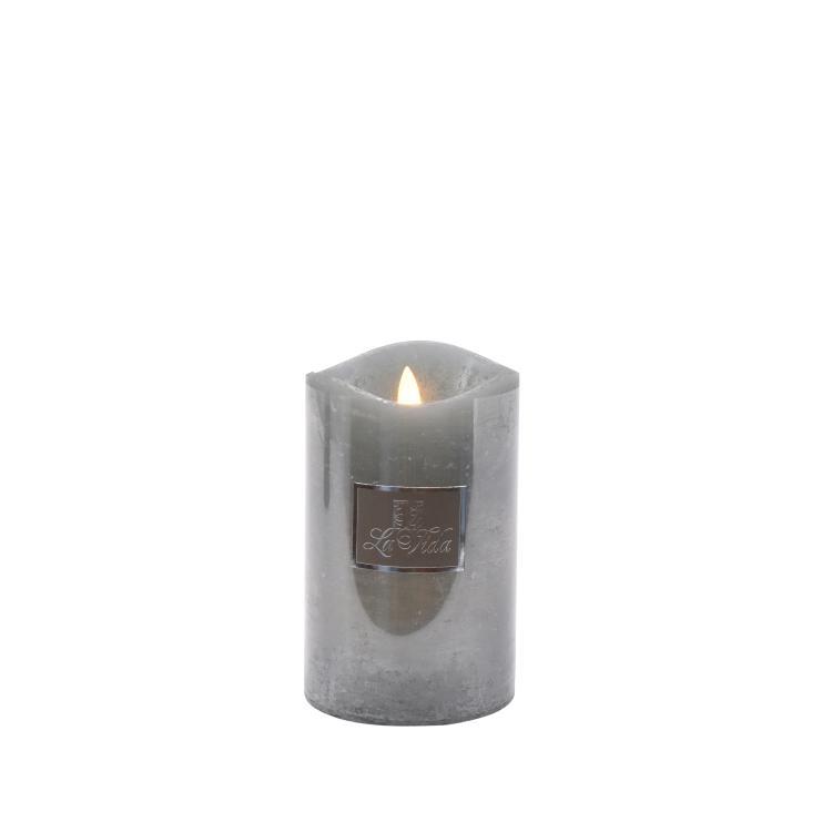 LED Kerze, statische Flamme, grau, 12cm, 2222091