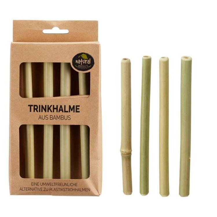 Bambus Trinkhalme, 4-er Set, 94029