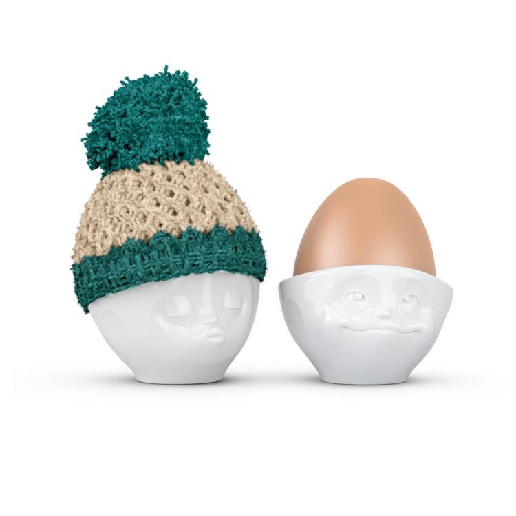 Eierbecher Mütze elfenbein/smaragd  , T01.55.36