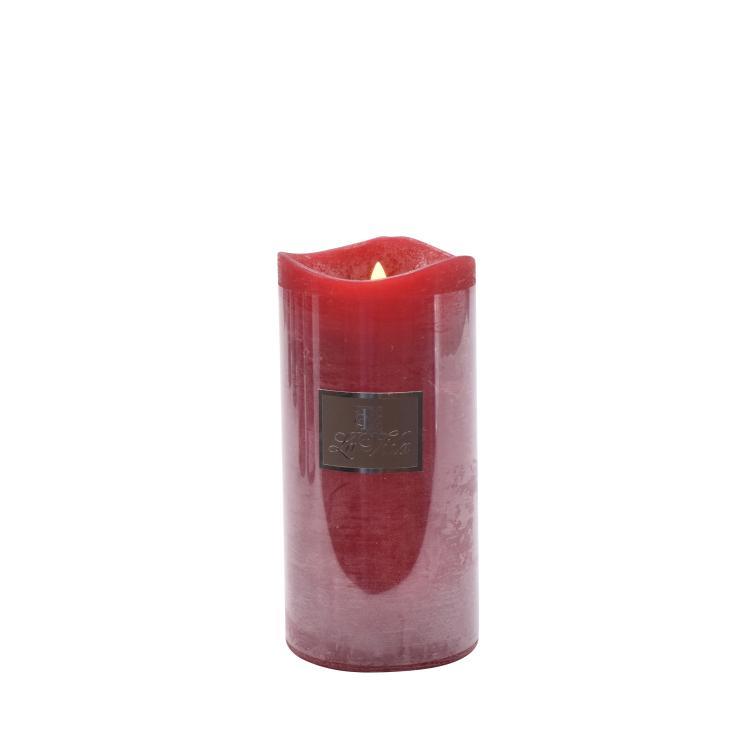 LED Kerze, statische Flamme, rot, 15cm, 2222089