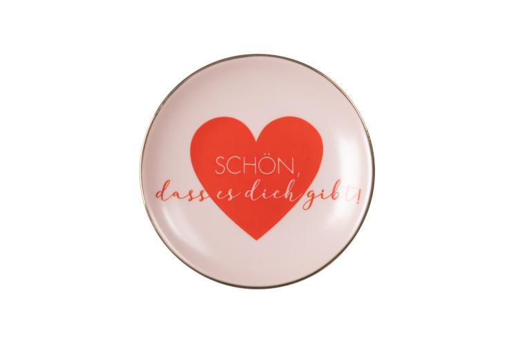 Love Plates, Porzellan, Schön, dass es dich gibt!, rund, rosa 1116501012