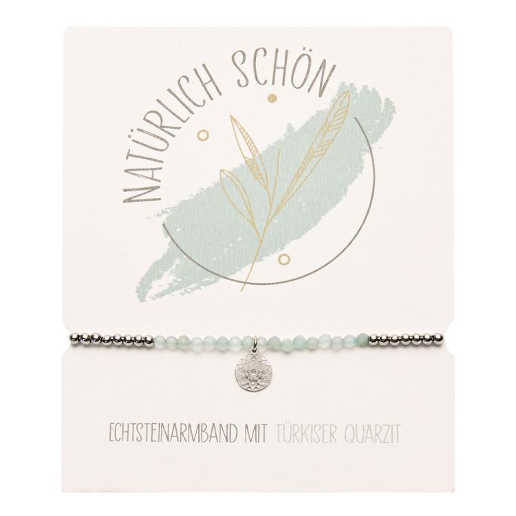 Armband Natürlich schön, Echtstein Türkiser Quarzit, 6060qt
