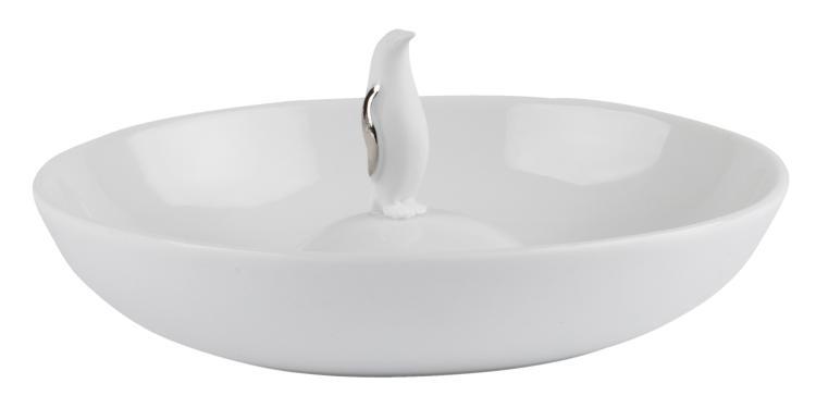 LIVING Porzellangeschichten Kleiner Teller Pinguin silber 89910