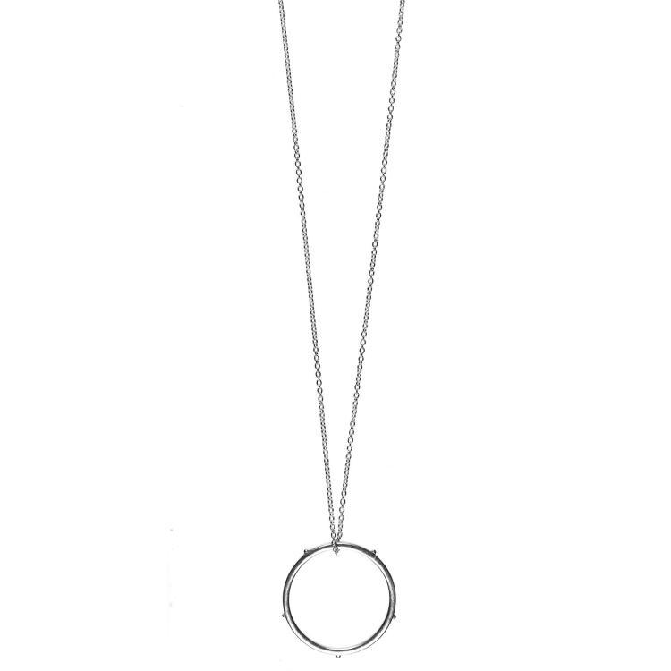 Halskette 1090 S, silber, großer Ring als Anhänger