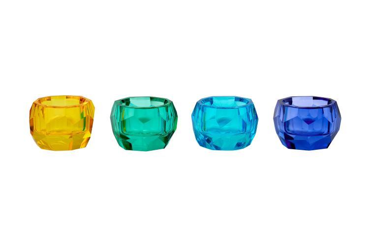 Palisades, Kristallglas, 4er Set, gelb/grün/blau/dkl.blau, 1054303009