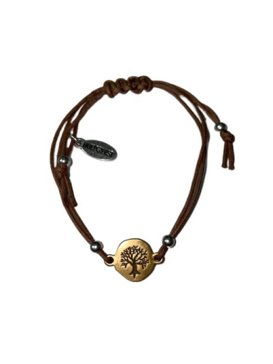 Armband 1258 BI-TA braunes Band mit Lebensbaum Symbol