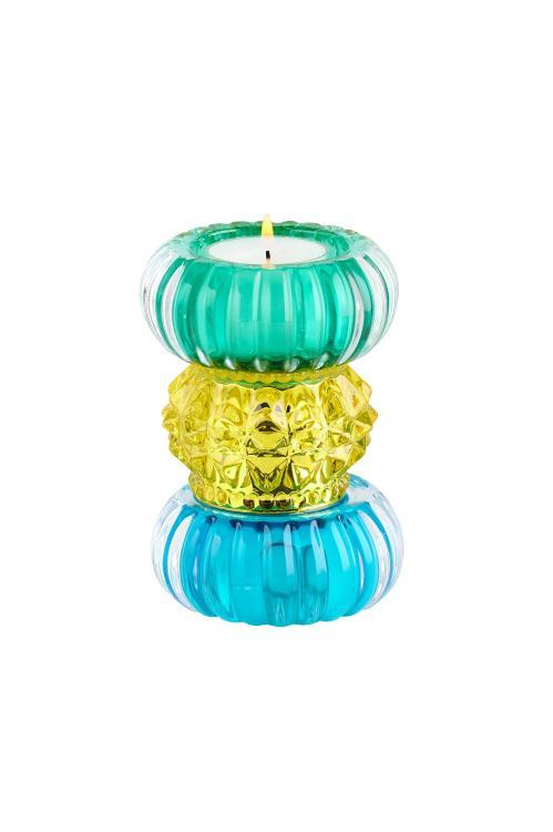 Sari Teelichthalter 11,5 cm blau/gelb/grün, 1093901010