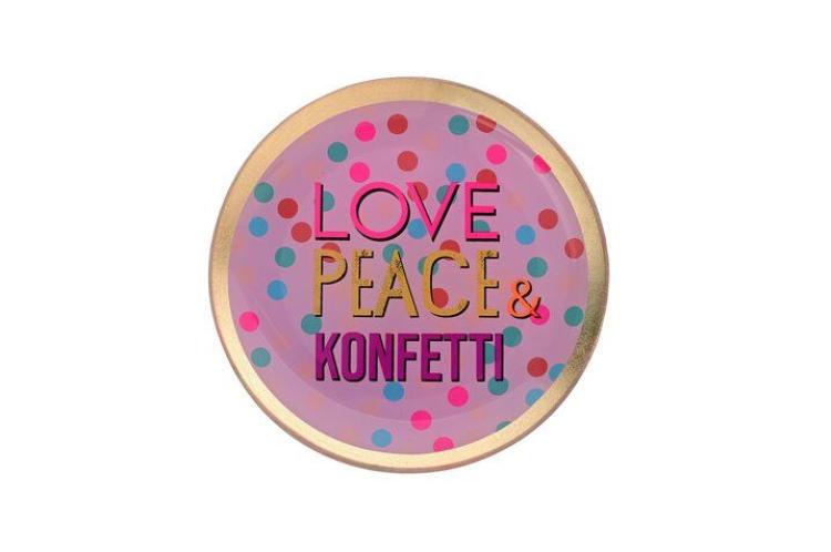 Gift Company Love Plates, Glasteller M, Love, Peace & Konfetti, 1152704012