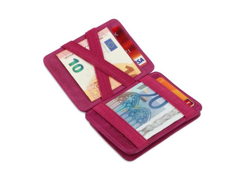 Magic Coin Wallet, Leder, pink, mit Münzfach, HU-MW-CP1-RFID-RAS