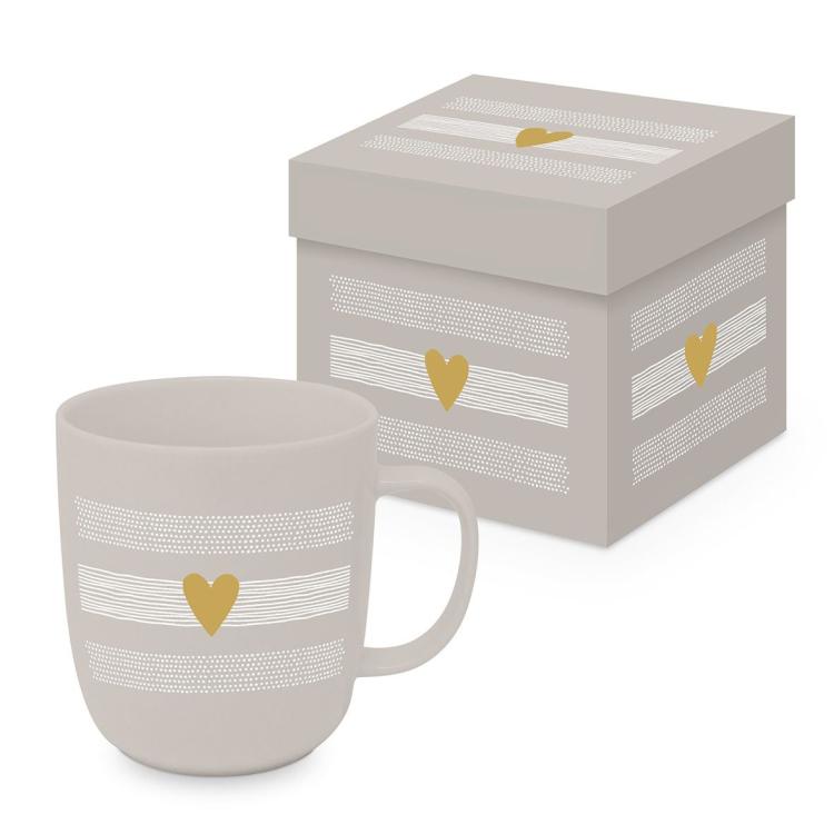 Matte Mug Heart of Gold taupe