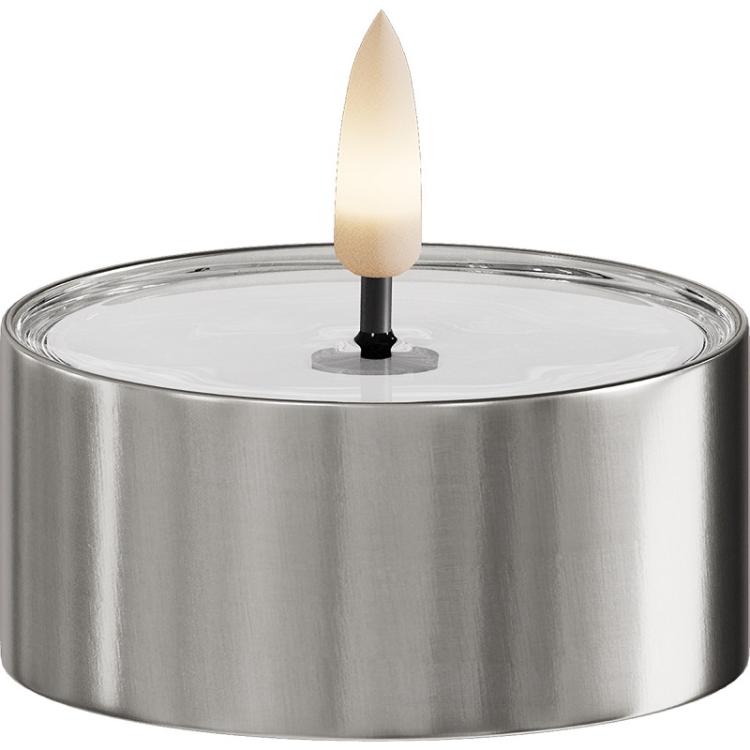 Deluxe Outdoor Teelichter 2-er Set silber, 8 cm