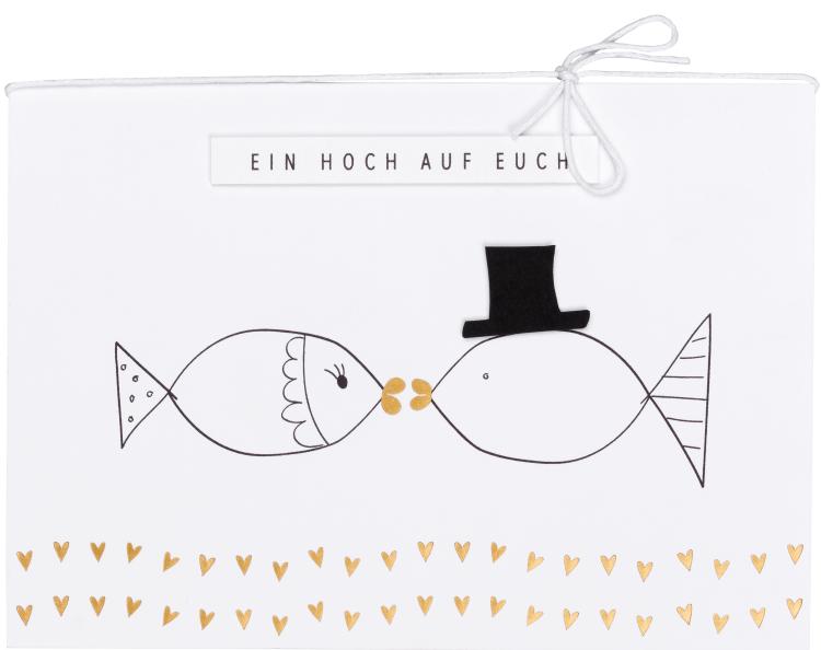 Räder GIVING Pärchenkarte Ein Hoch auf euch, Hochzeitskarte, Fische, 71006