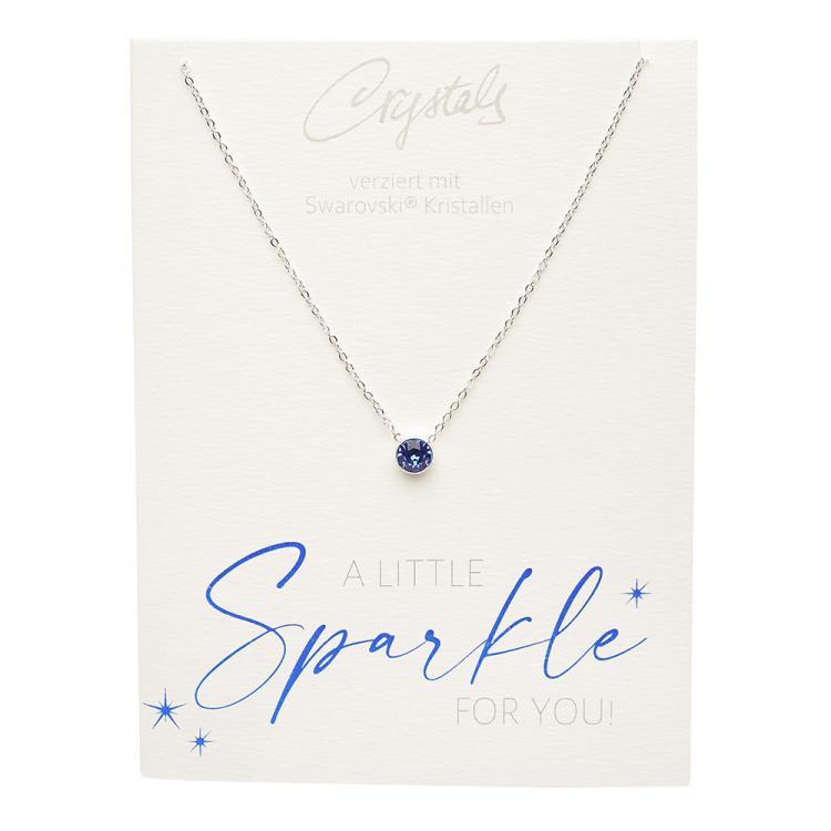 Halskette Sparkle 'dunkler Saphir' mit Swarovski Kristallen, 606060