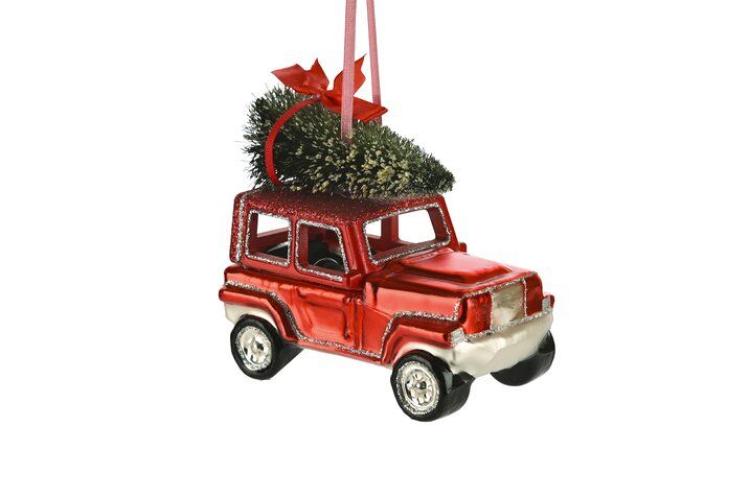 Gift Company Hänger Geländewagen mit Weihnachtsbaum, rot, 1138601003