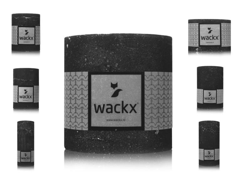 Wackx Rustic Cylinderkerzen, black, diverse Größen