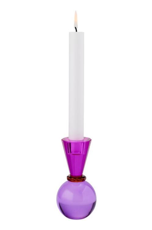Sari, Kristallglas Kerzenhalter 13,5 cm Kugel/Konus, pink/lila 1093801013