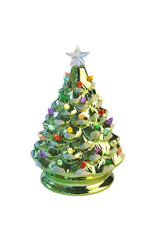 Luce, Weihnachtsbaum mit LED, M (H20,5cm), Porzellan, grün 1104304008